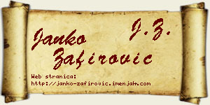 Janko Zafirović vizit kartica